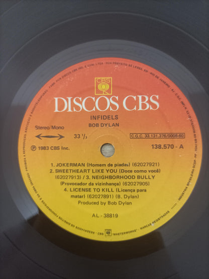 Lp Vinil Bob Dylan Infidels