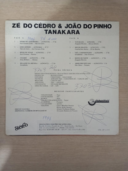 Lp Vinil Zé Do Cedro & João Do Pinho Tanakara