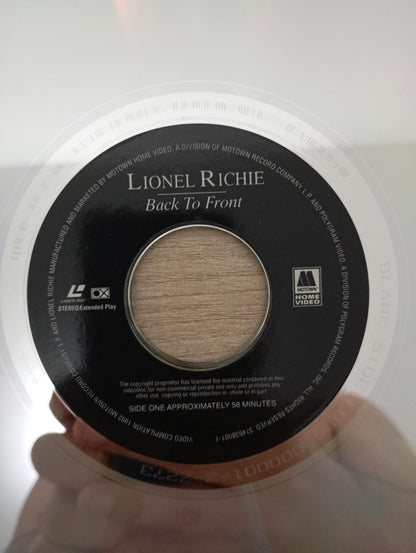 LD LaserDisc Lionel Richie Back To Front Importado