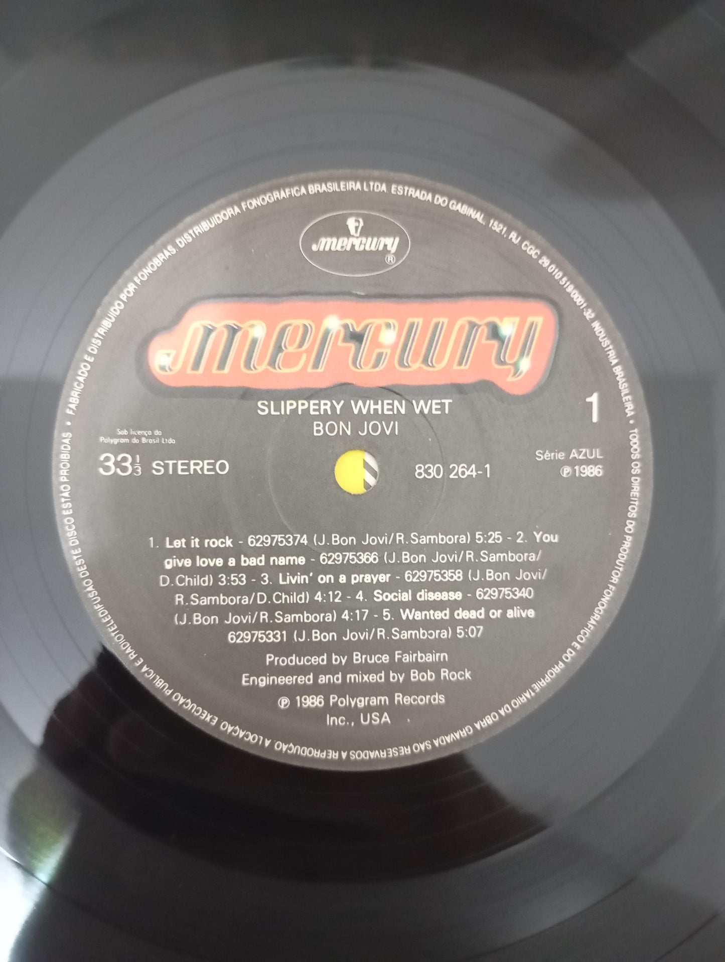 Lp Vinil Bon Jovi Slippery When Wet Com Encarte