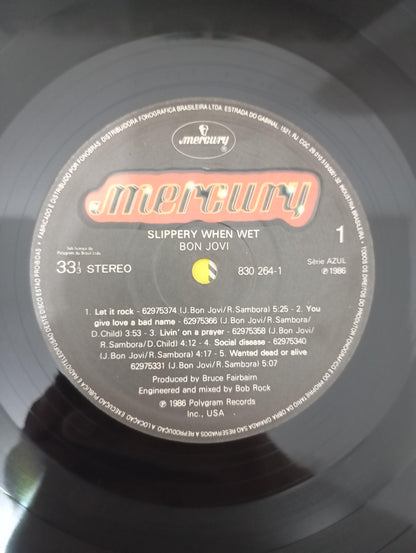Lp Vinil Bon Jovi Slippery When Wet Com Encarte