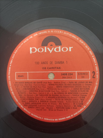 Lp Vinil Os Caretas Cem Anos De Samba Triplo Com Encarte