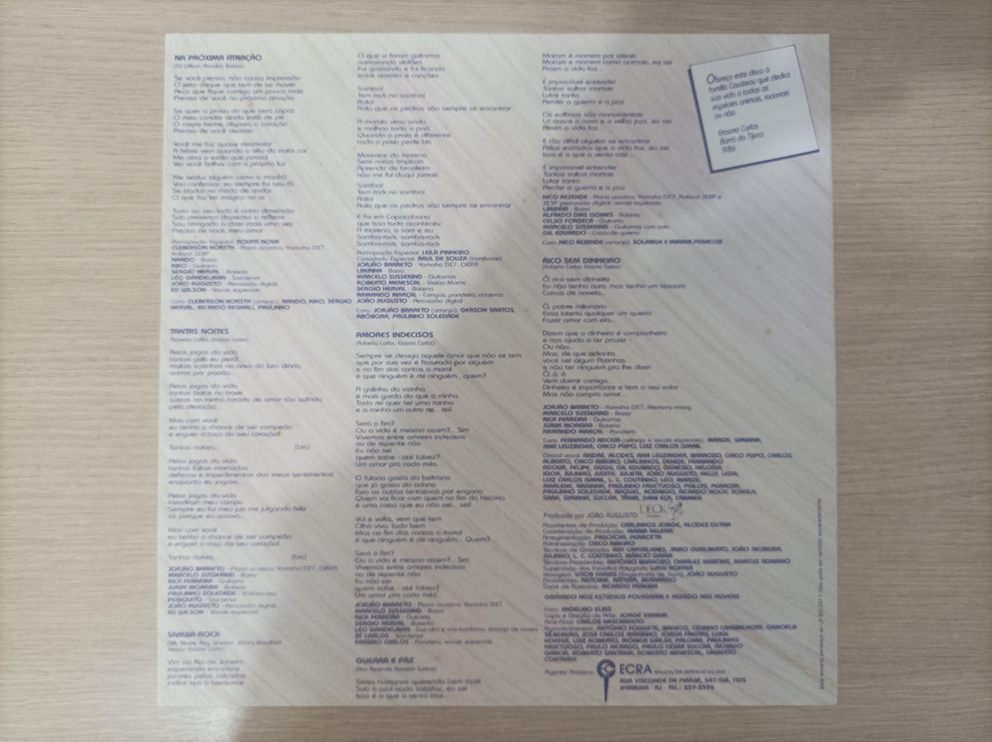 Disco Vinil Abra Seus Olhos Erasmo Carlos Com Encarte A