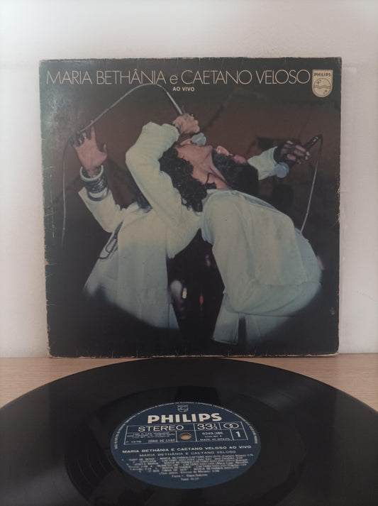 Lp Vinil Maria Bethânia & Caetano Veloso Ao Vivo Capa Dupla