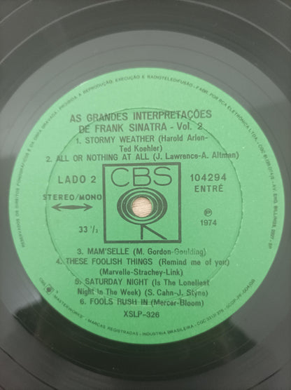 Lp Vinil Frank Sinatra As Grandes Interpraretações de Vol. 2