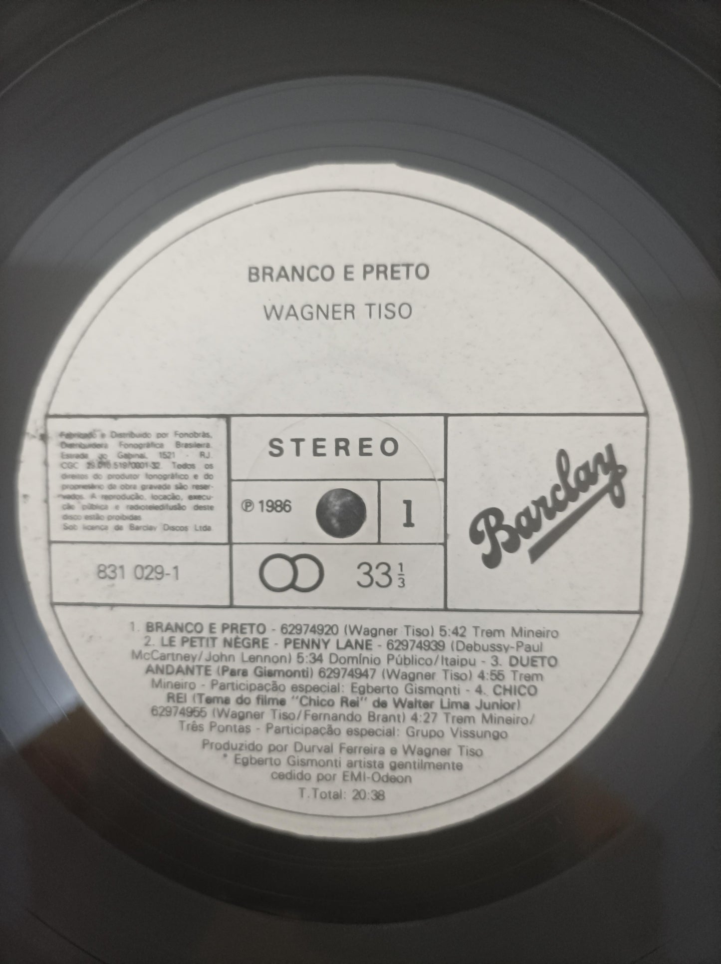 Disco Vinil Branco E Preto Wagner Tiso Com Encarte A