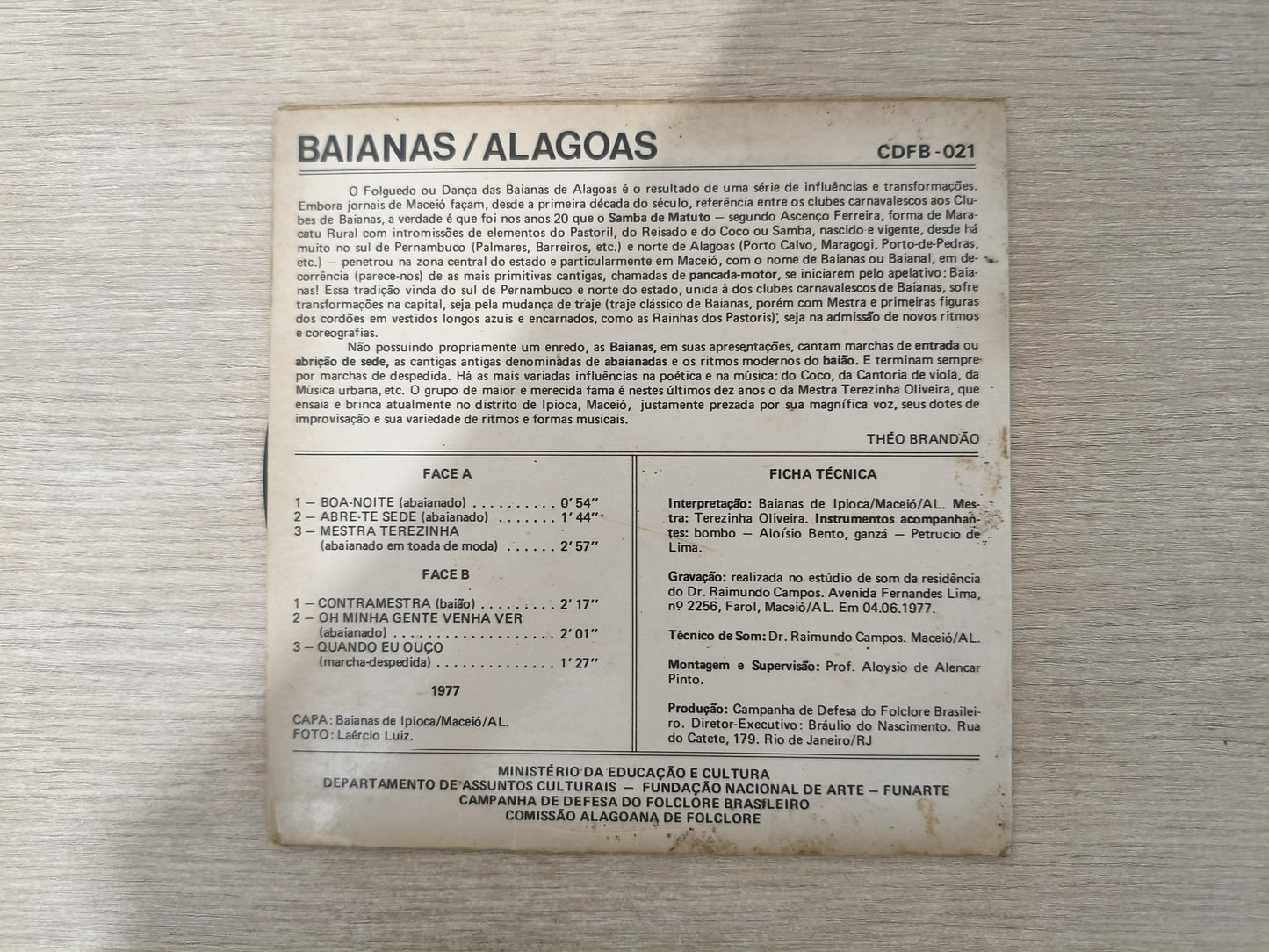 Compacto Vinil Folclore Brasileiro 21 Baianas / Alagoas