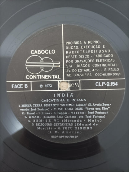 Lp Vinil Cascatinha e Inhana India