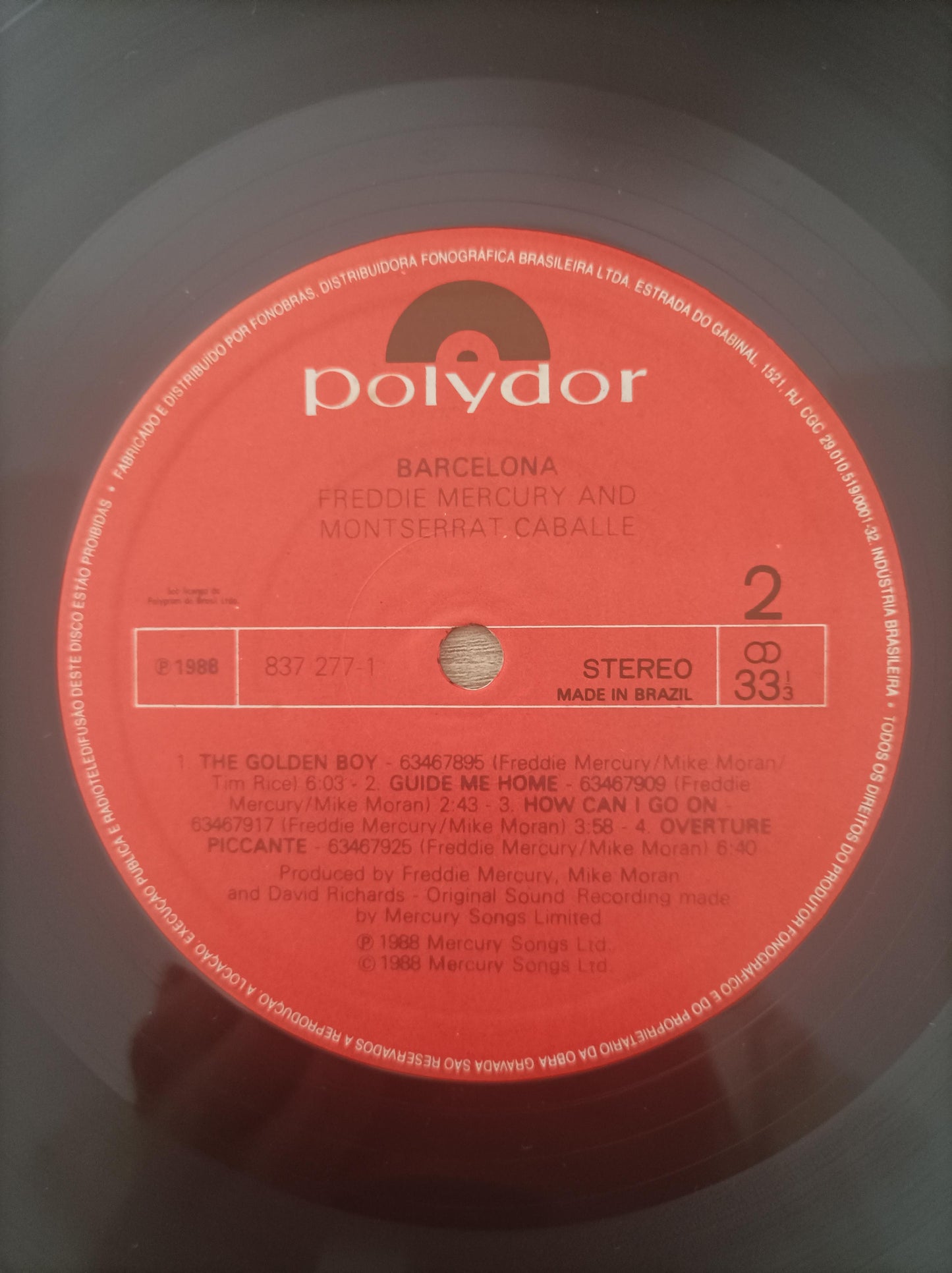 Disco Vinil Barcelona Freddie Mercury A