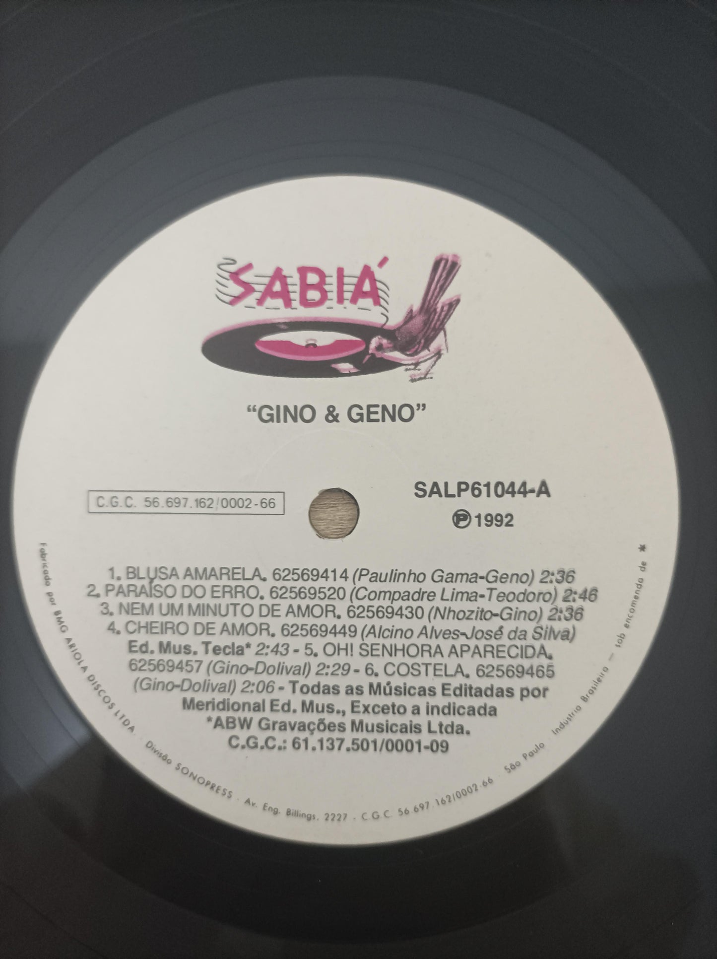 Lp Vinil Gino & Geno 1992