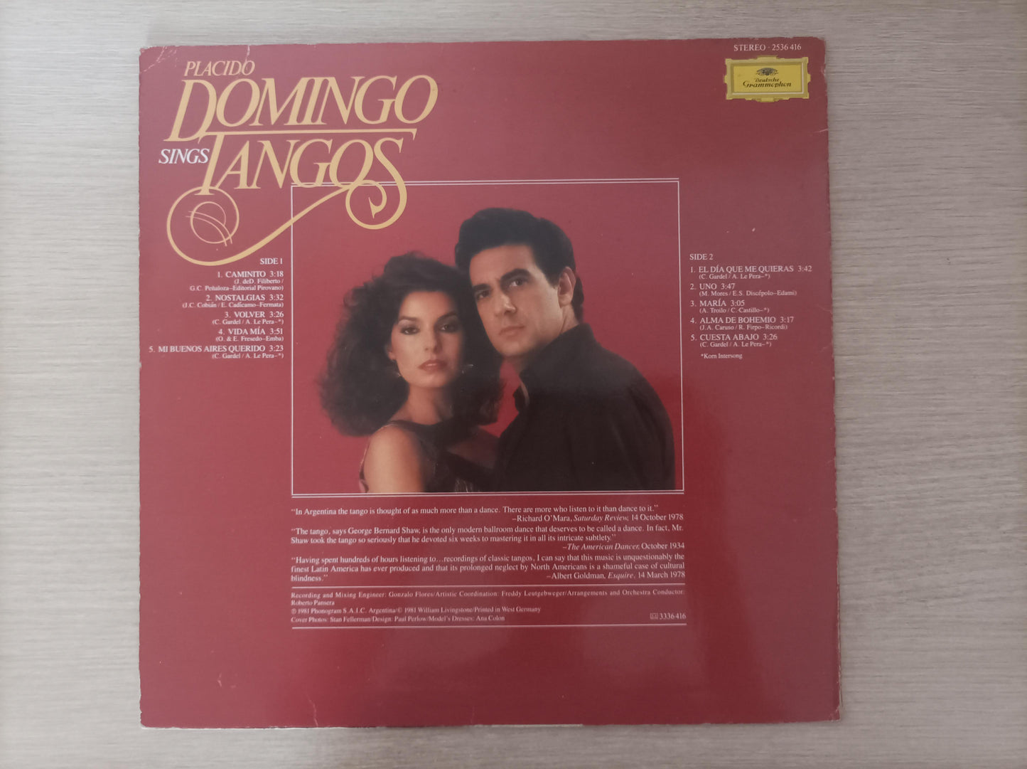 Lp Vinil Placido Domingo Sings Tangos Importado