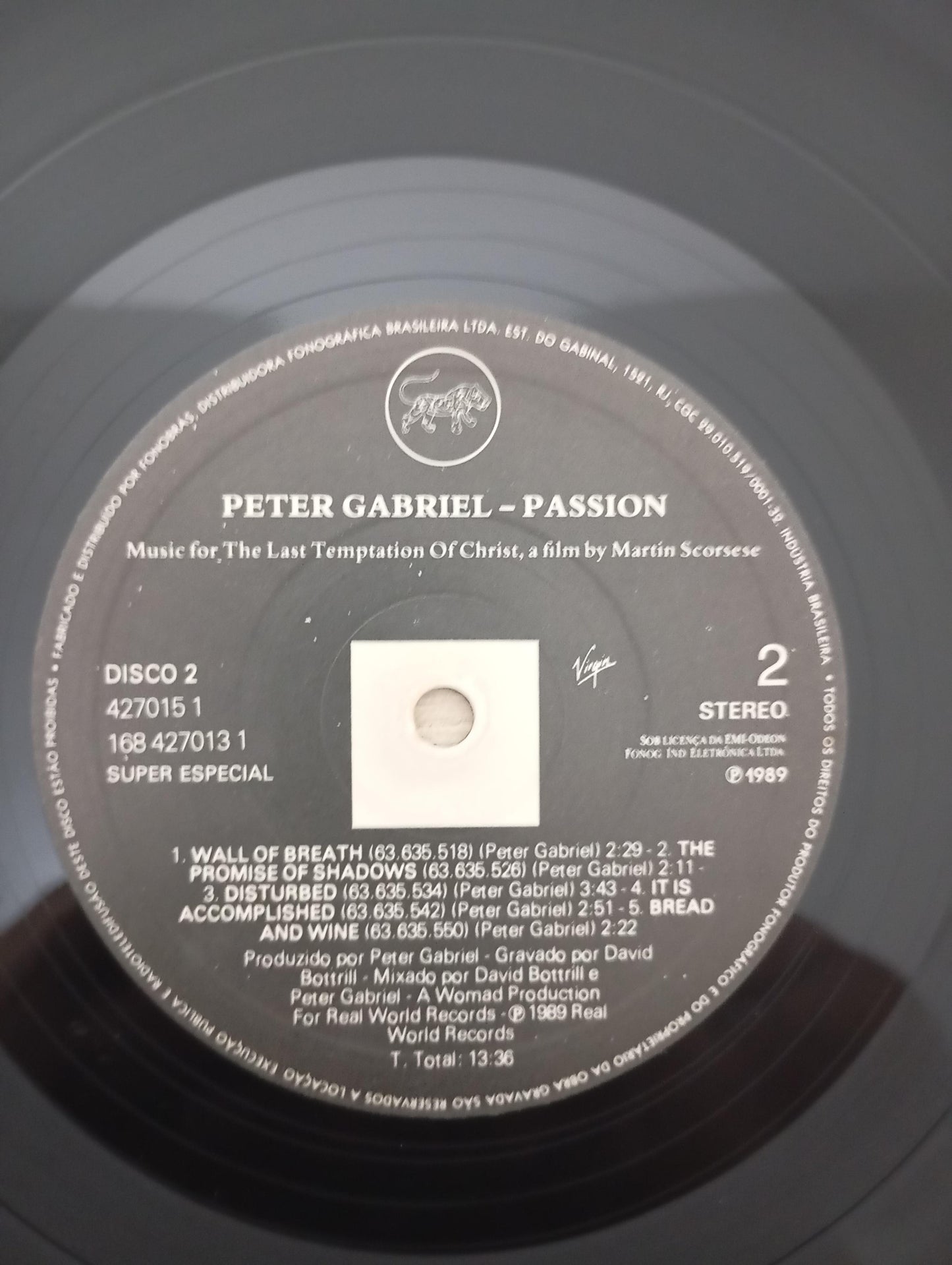 Lp Vinil Peter Gabriel Passion Duplo Com Encartes