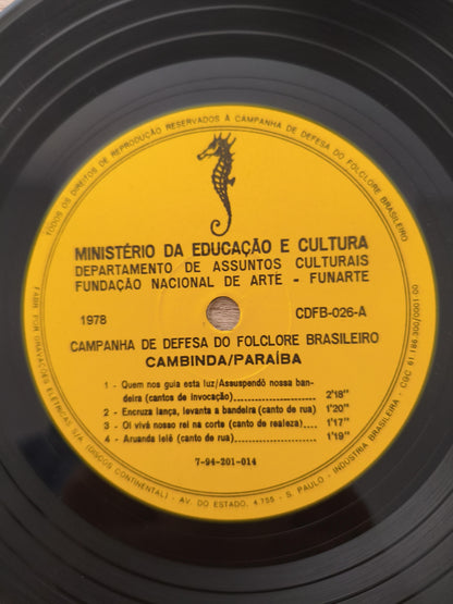 Compacto Vinil Cambinda / Paraíba Folclore Brasileiro 26 A
