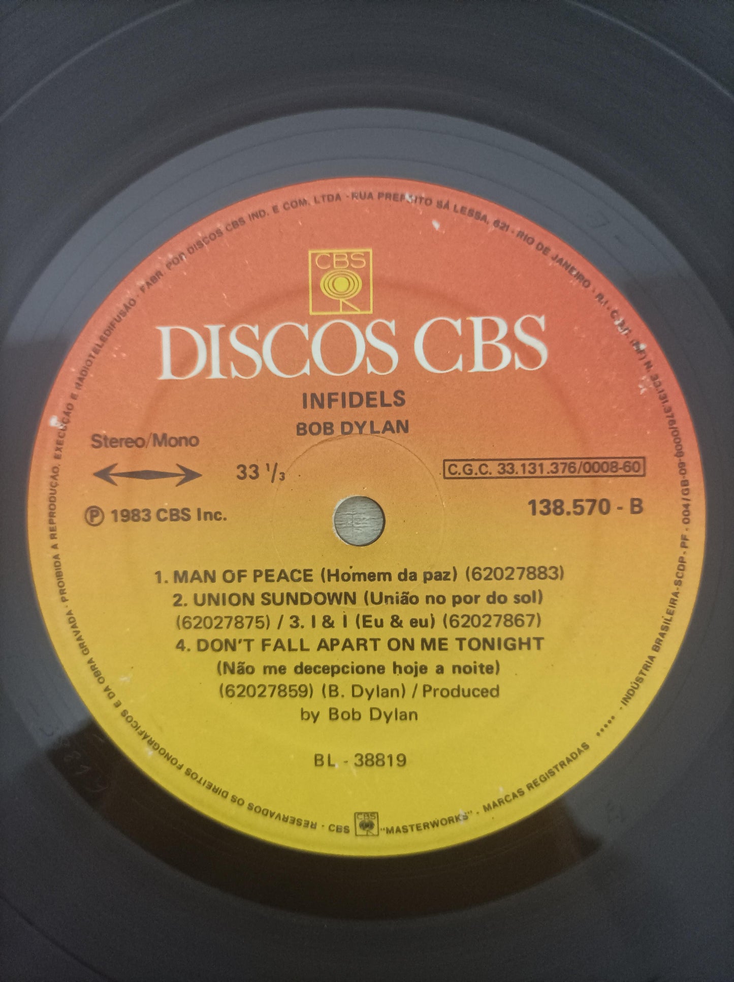 Lp Vinil Bob Dylan Infidels