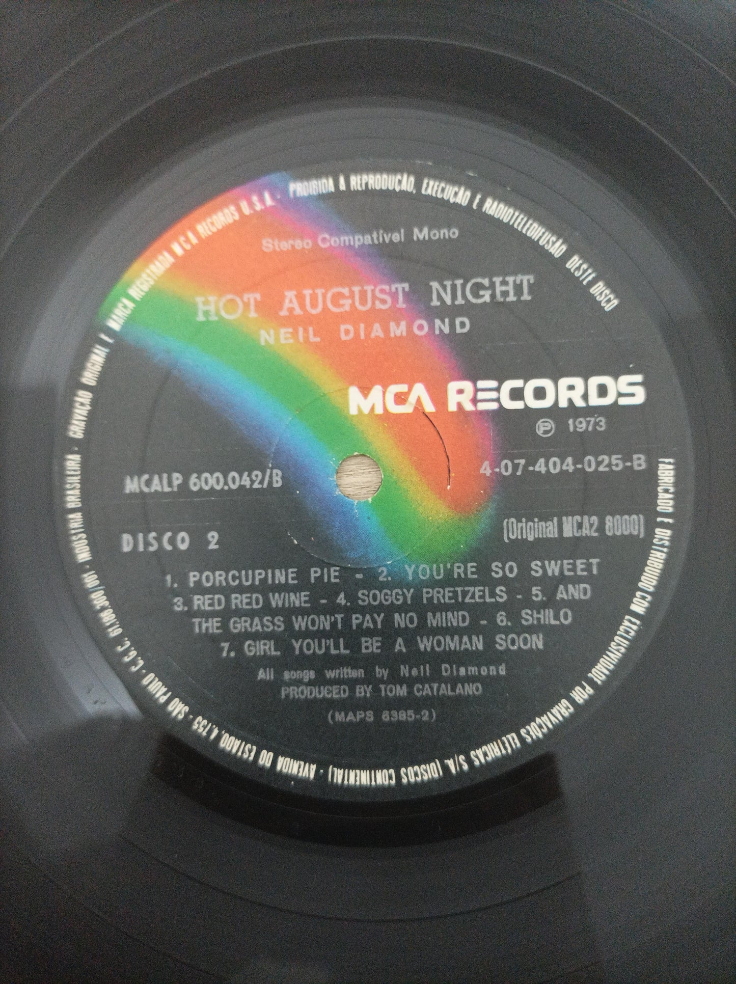Lp Vinil Neil Diamond Hot August Night Duplo