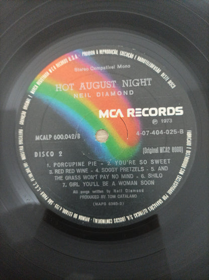 Lp Vinil Neil Diamond Hot August Night Duplo