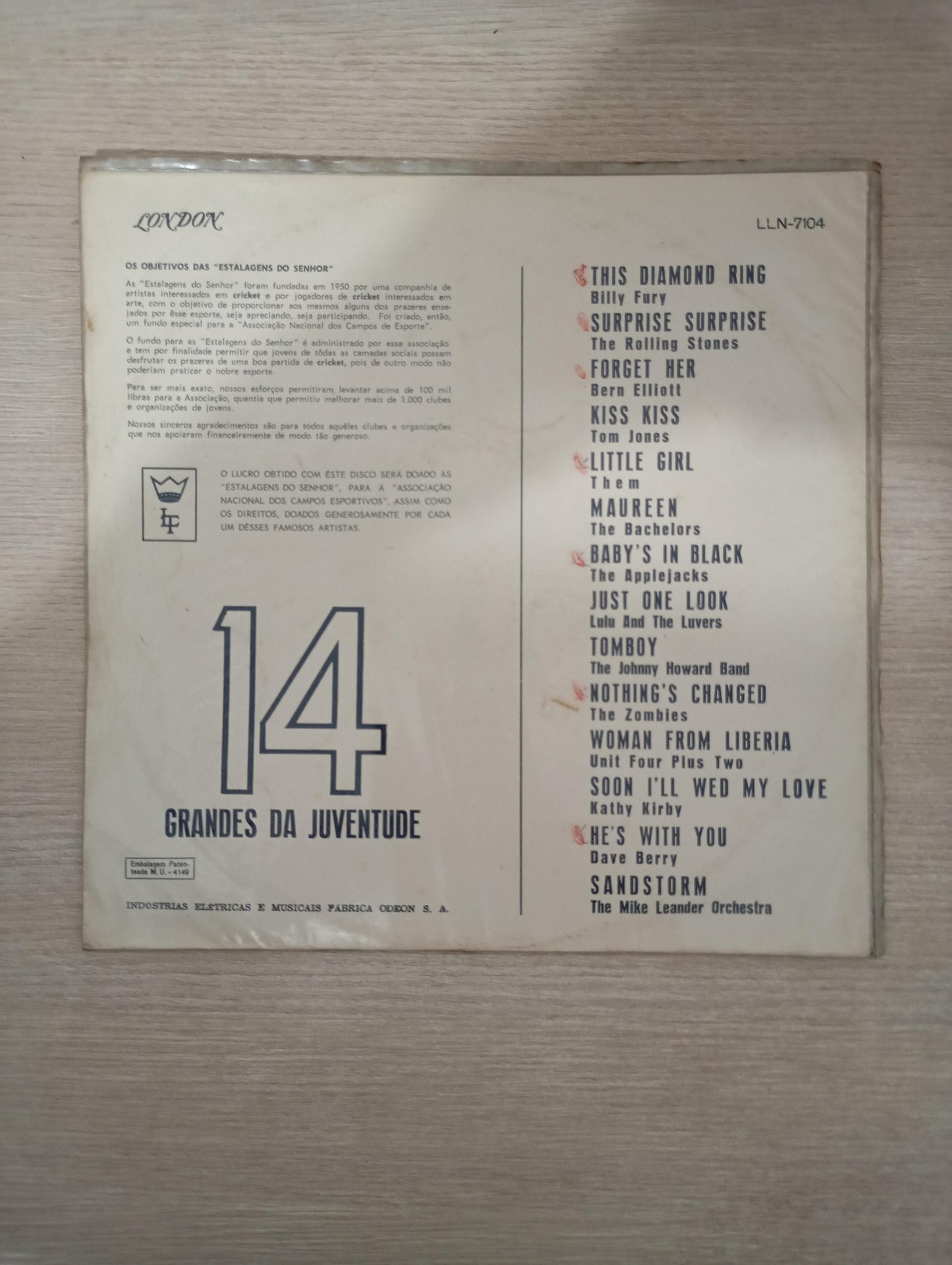 Lp Vinil 14 Grandes da Juventude