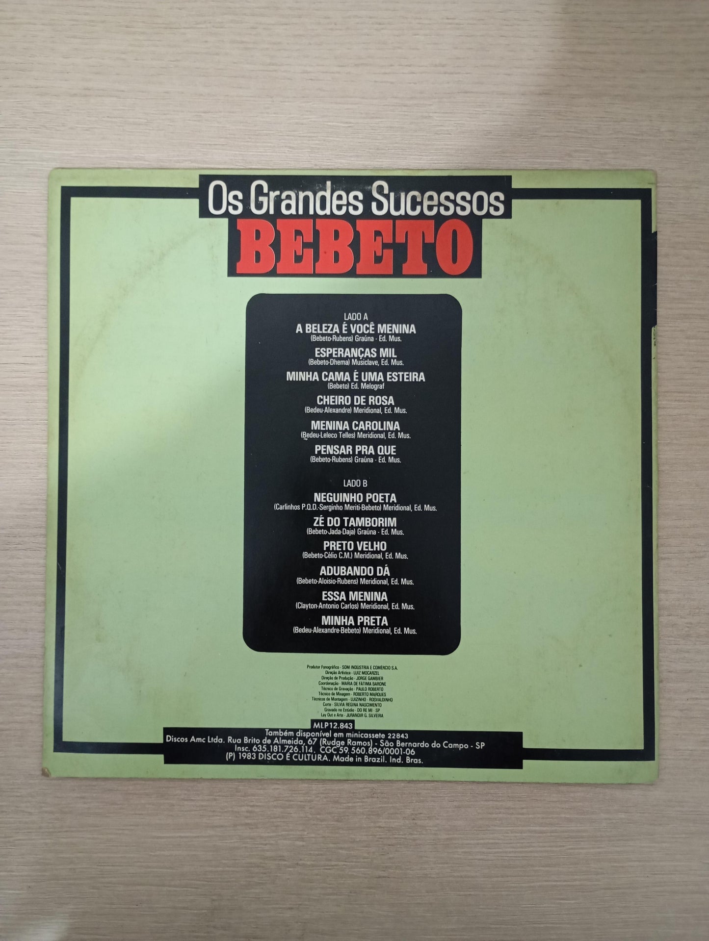 Lp Vinil Bebeto Os Grandes Sucessos