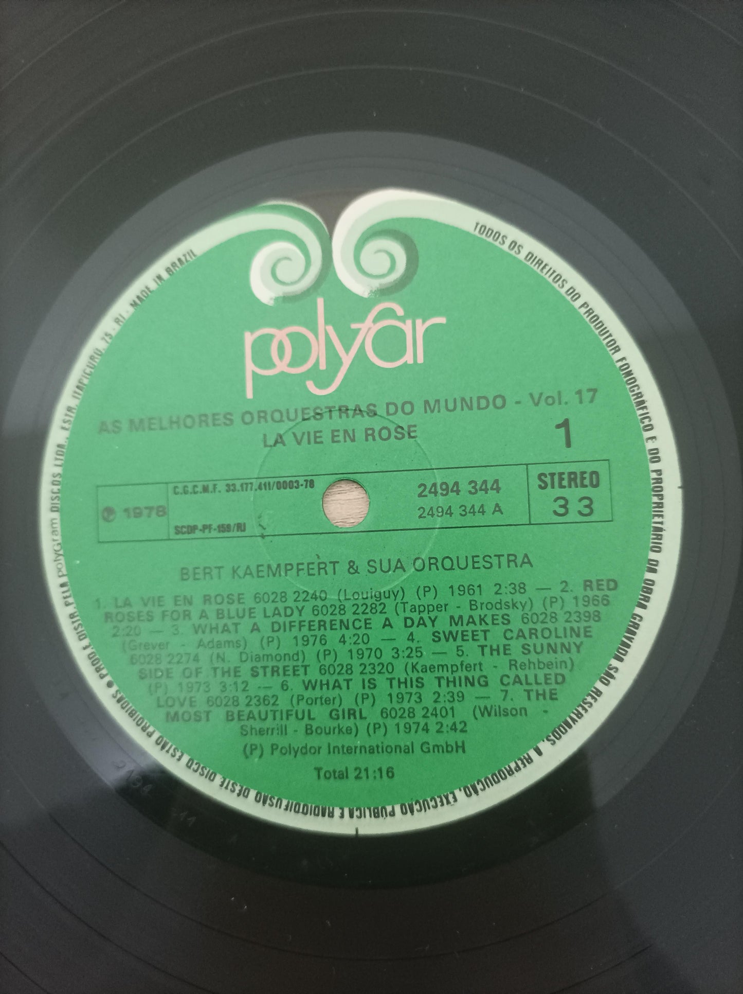 Lp Vinil Bert Kaempfert La Vie en Rose Vol. 17