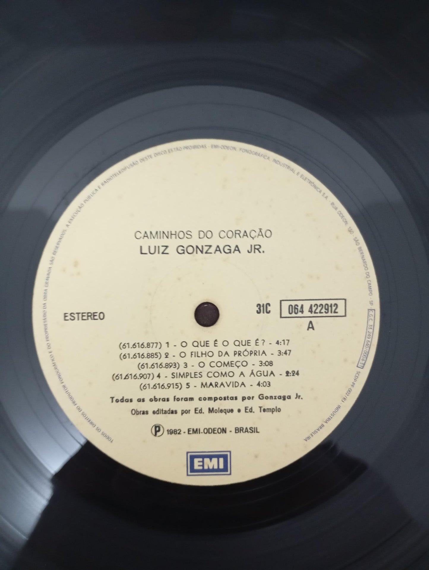 Lp Vinil Gonzaguinha Caminhos Do Coração Com Encarte