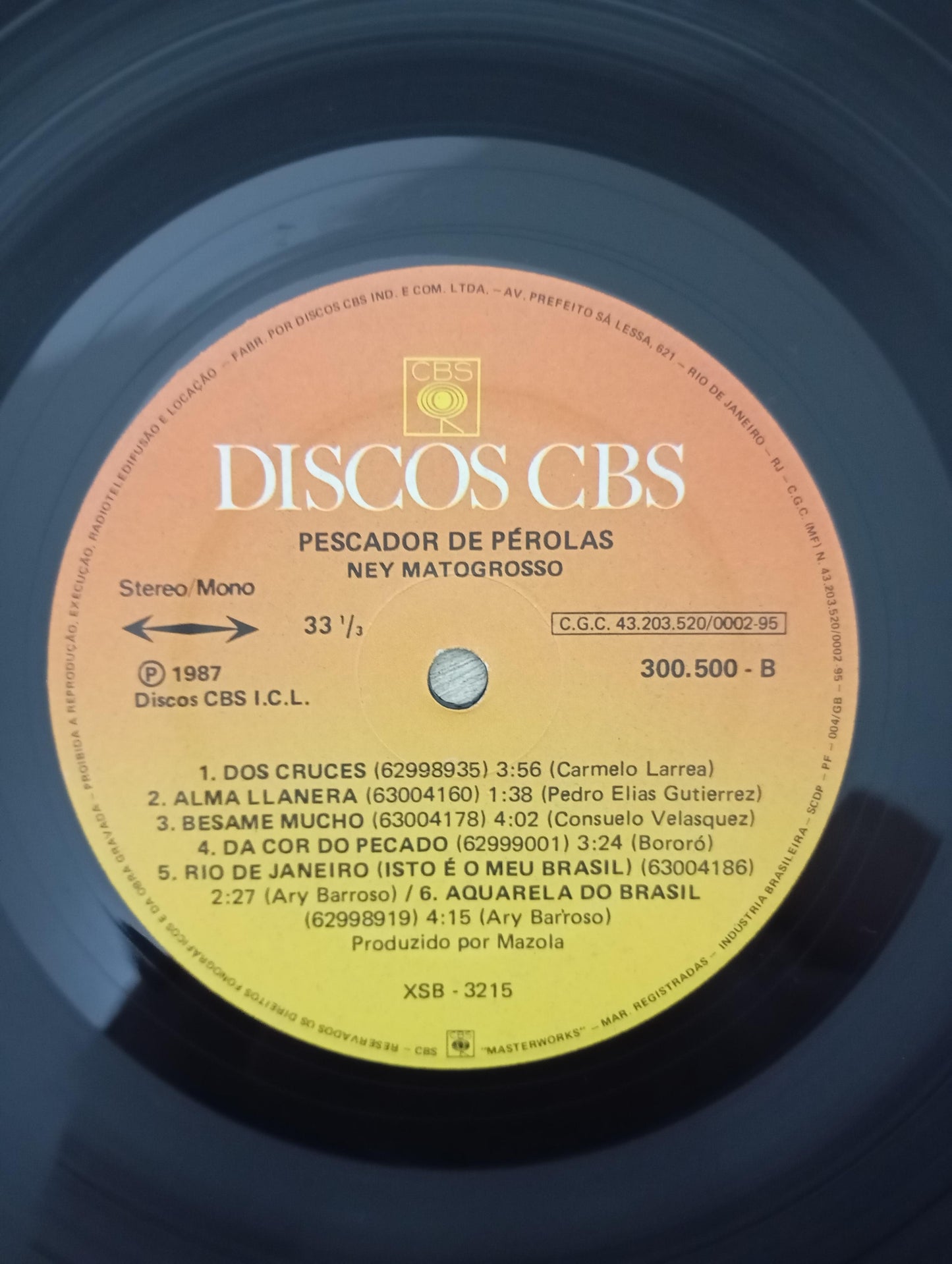 Lp Vinil Ney Matogrosso Pescador De Pérolas Com Encarte