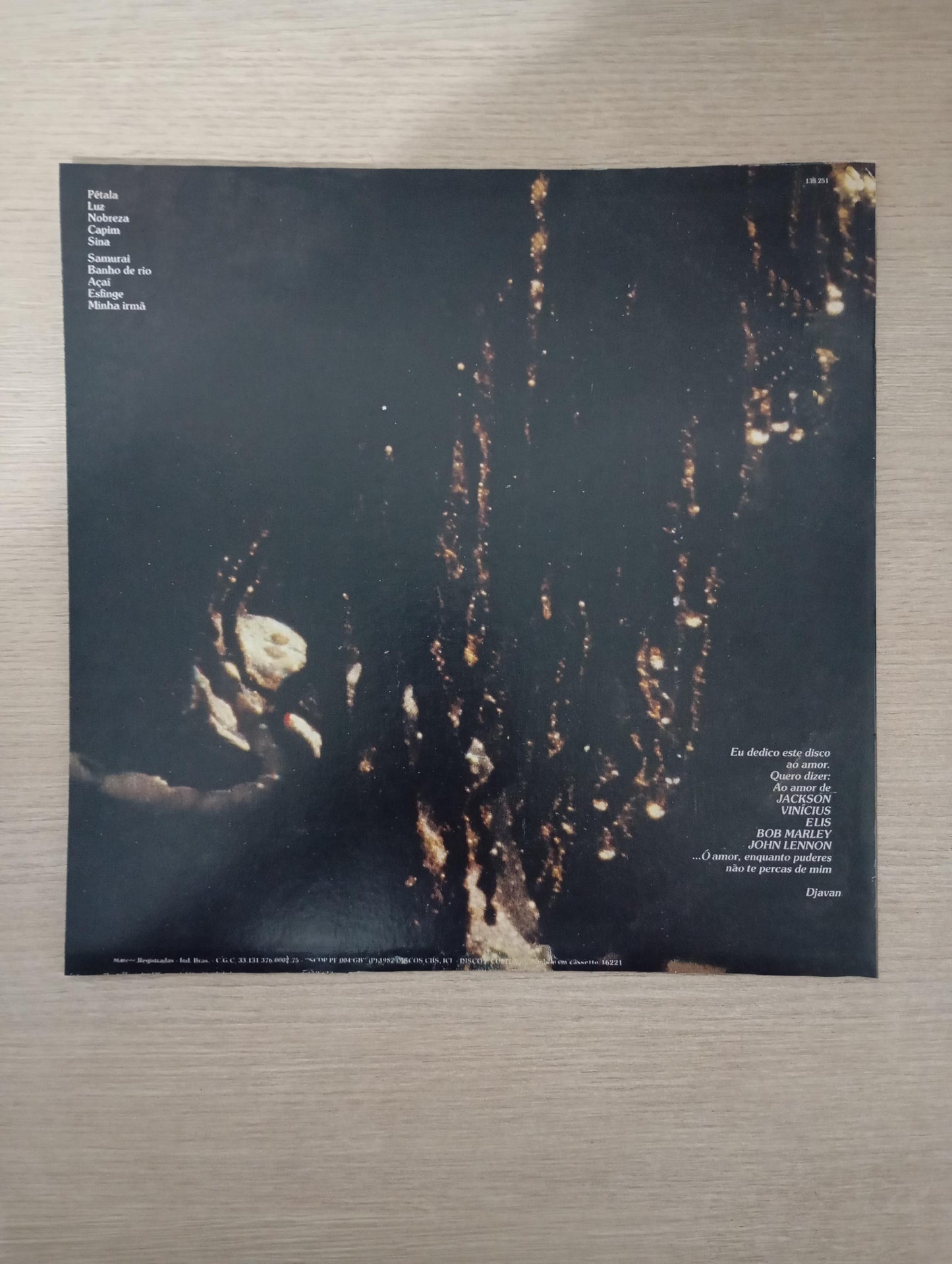 Lp Vinil Djavan Luz Com Encarte