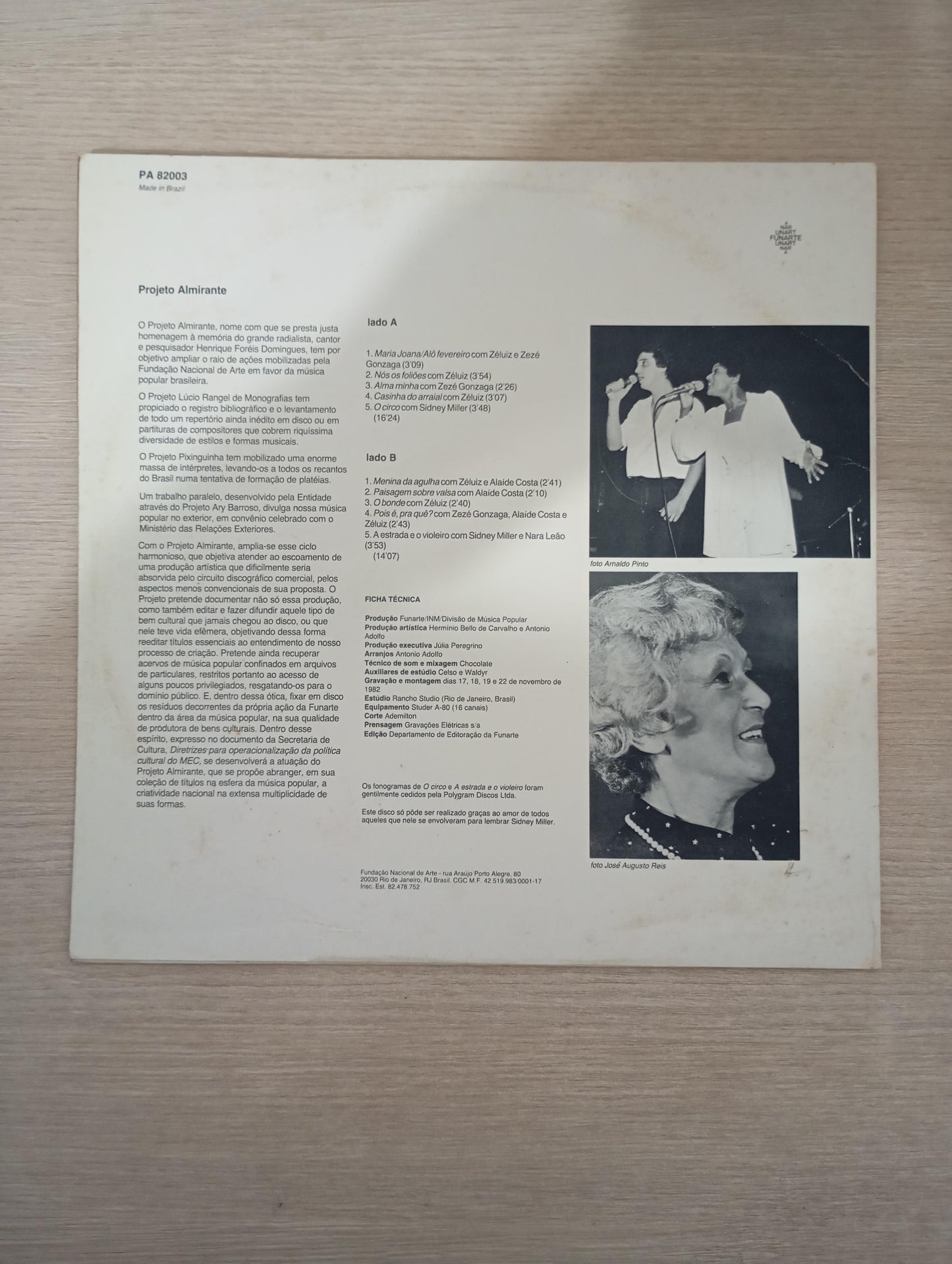 Lp Vinil Sidney Miller 1982 Com Encarte