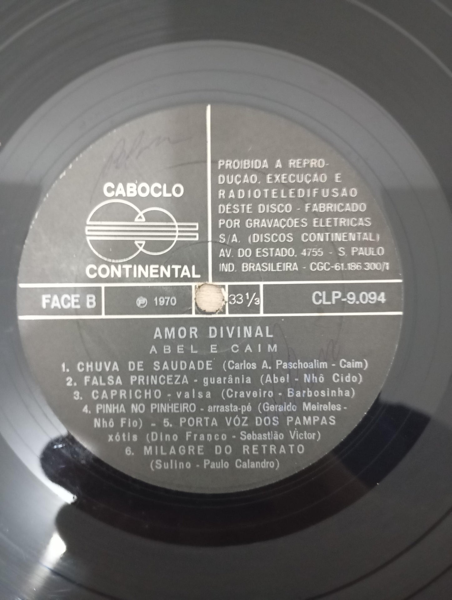 Lp Vinil Abel e Caim Amor Divinal