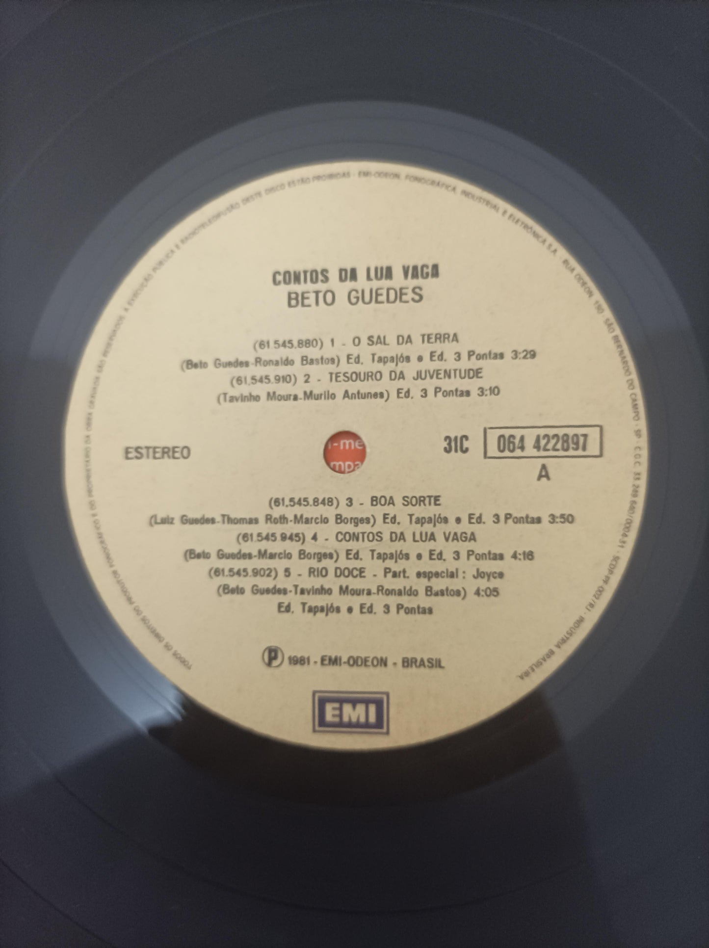 Disco Vinil Contos Da Lua Vaga Beto Guedes Com Encarte A