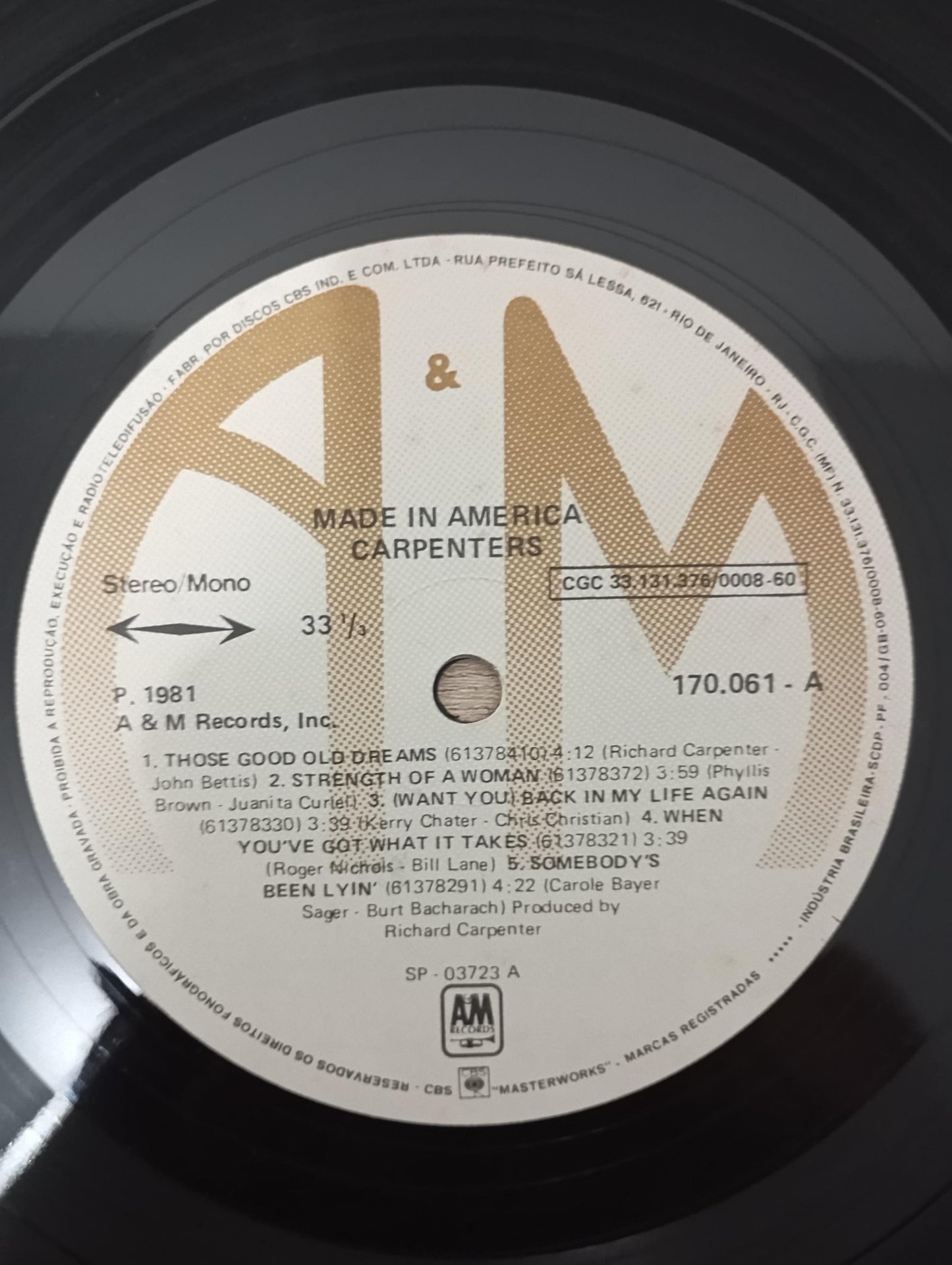 Lp Vinil Carpenters Made In America