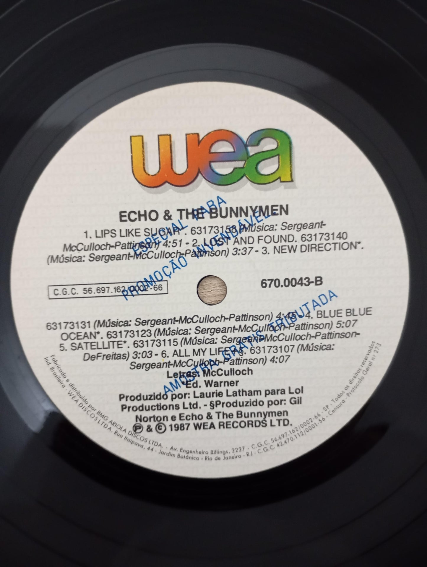 Lp Vinil Echo & The Bunnymen 1987 Com Encarte