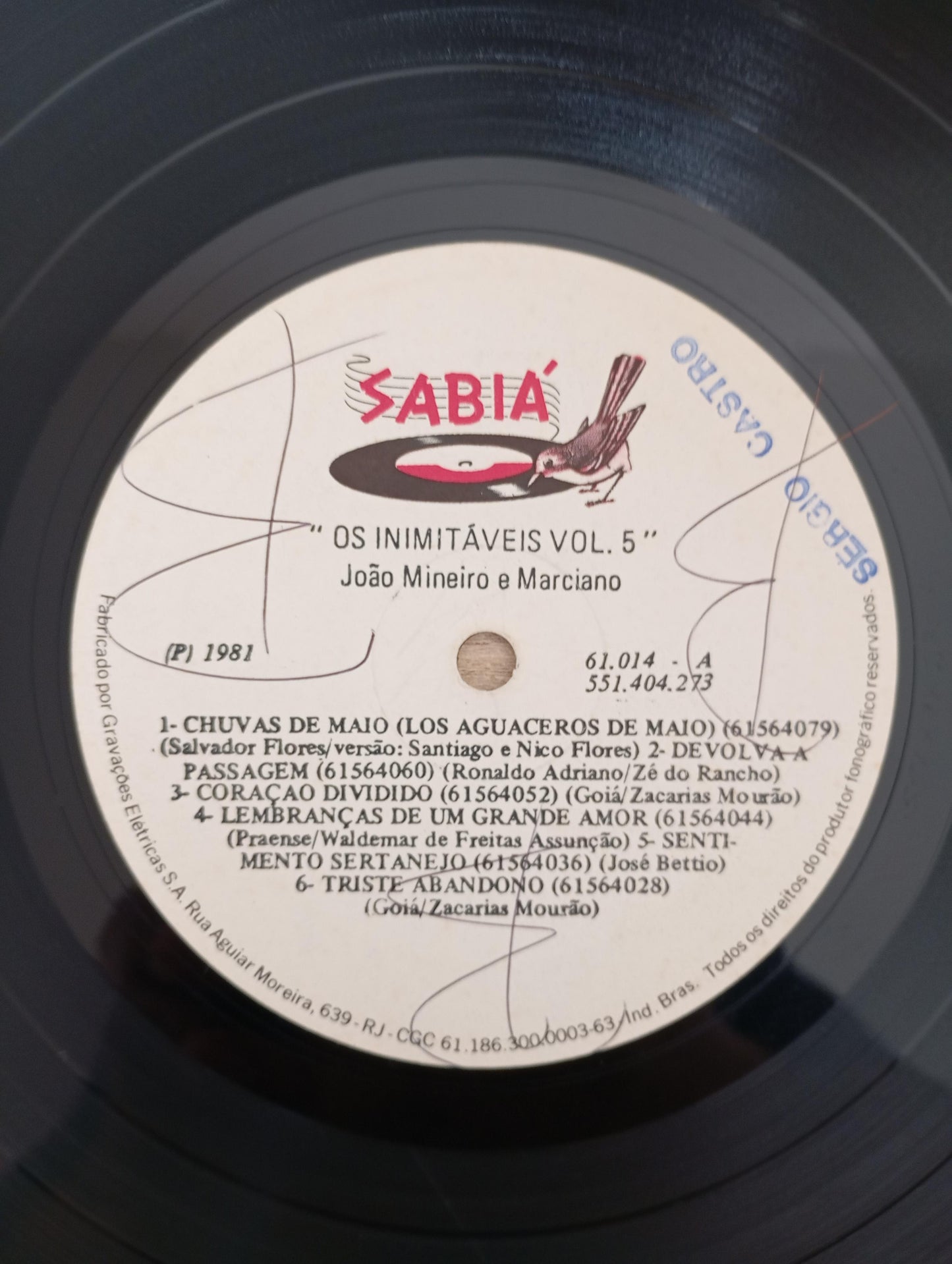 Lp Vinil João Mineiro e Marciano Os Inimitáveis Vol. 5