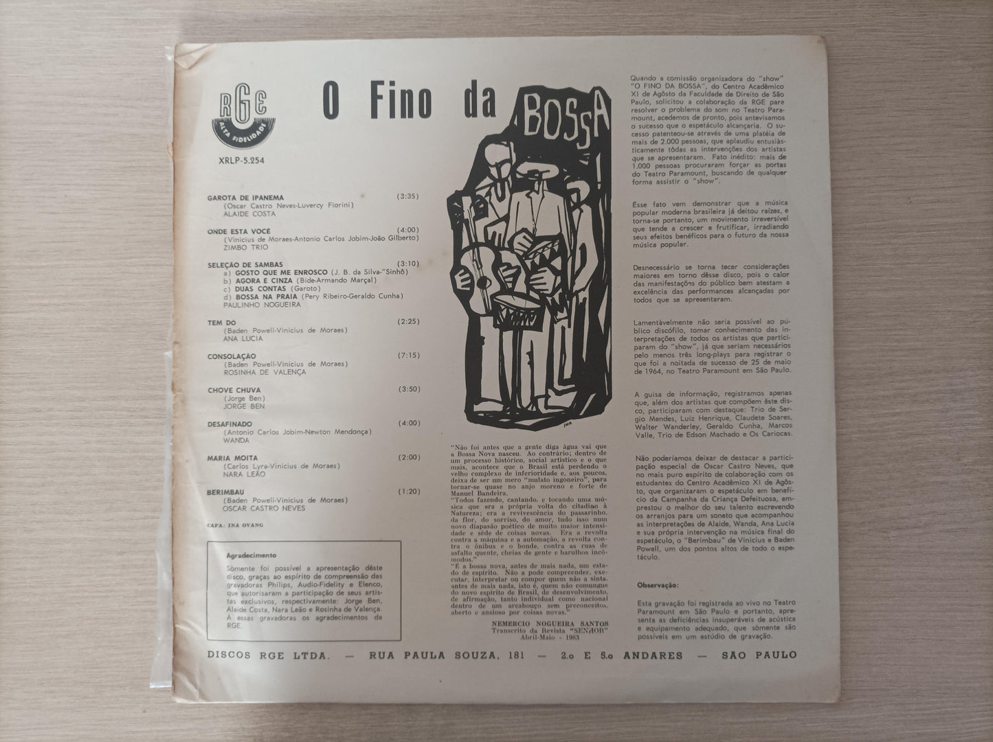 Lp Vinil O fino da Bossa
