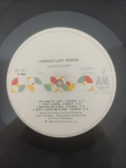 Lp Vinil Supertramp "...Famous Last Words..."