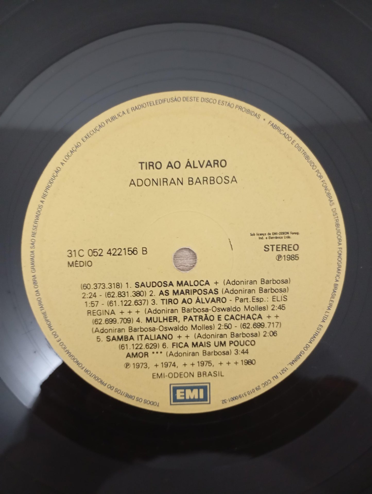 Lp Vinil Adoniran Barbosa Tiro Ao Álvaro, Leia