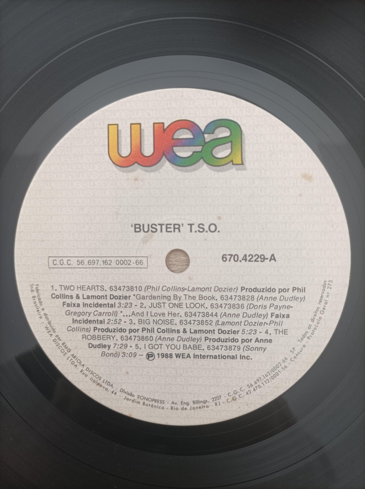 Lp Vinil Phil Collins Buster Trilha Sonora