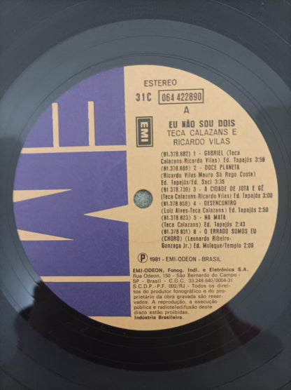 Lp Vinil Teca Calazans & Ricardo Vilas Não Sou Dois Encarte