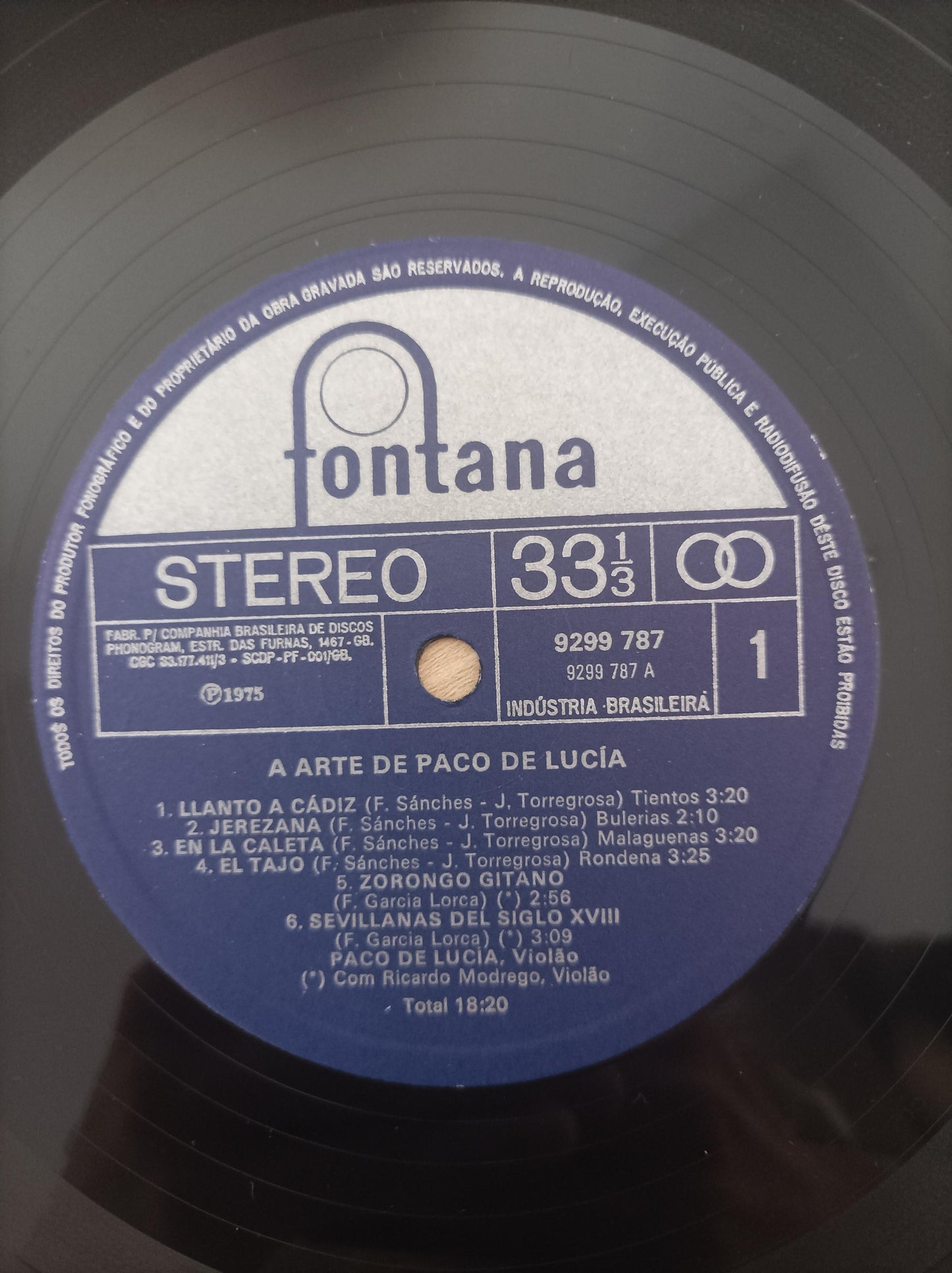Disco Vinil A arte de Paco De Lucía Duplo A