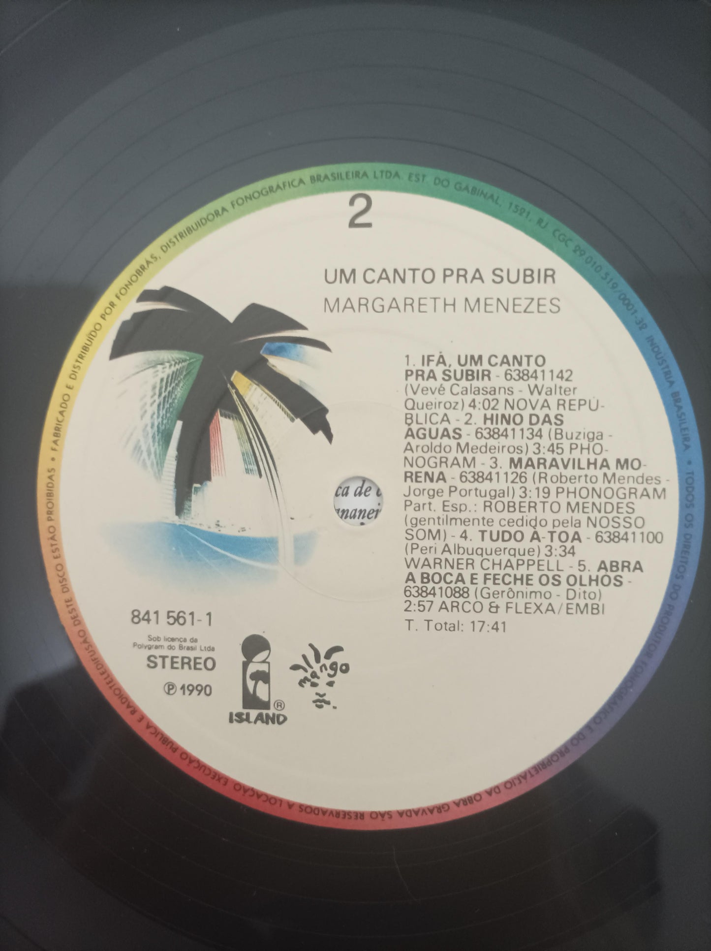 Lp Vinil Margareth Menezes Um Canto Pra Subir Com Encarte