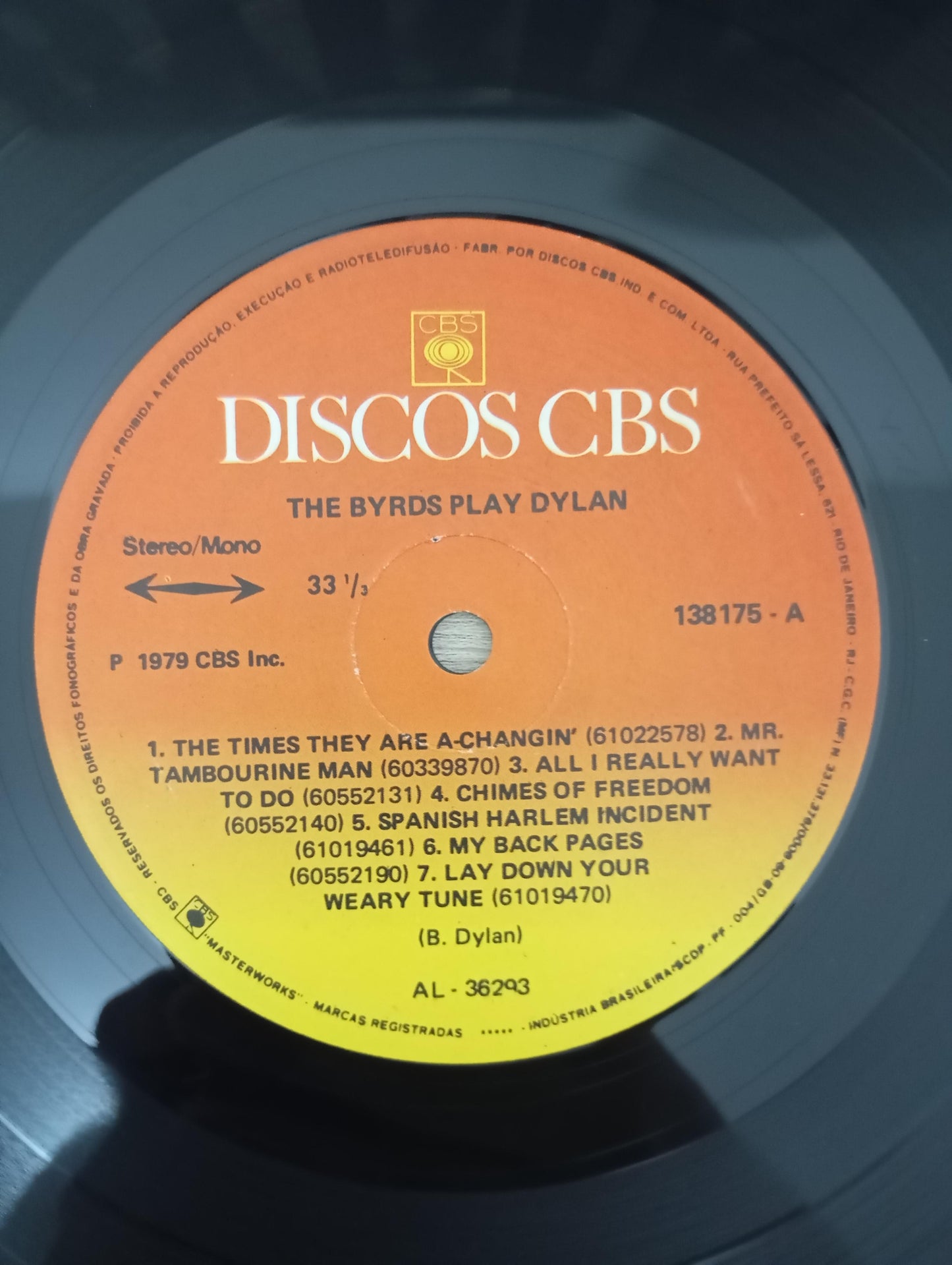 Lp Vinil The Byrds Play Bob Dylan