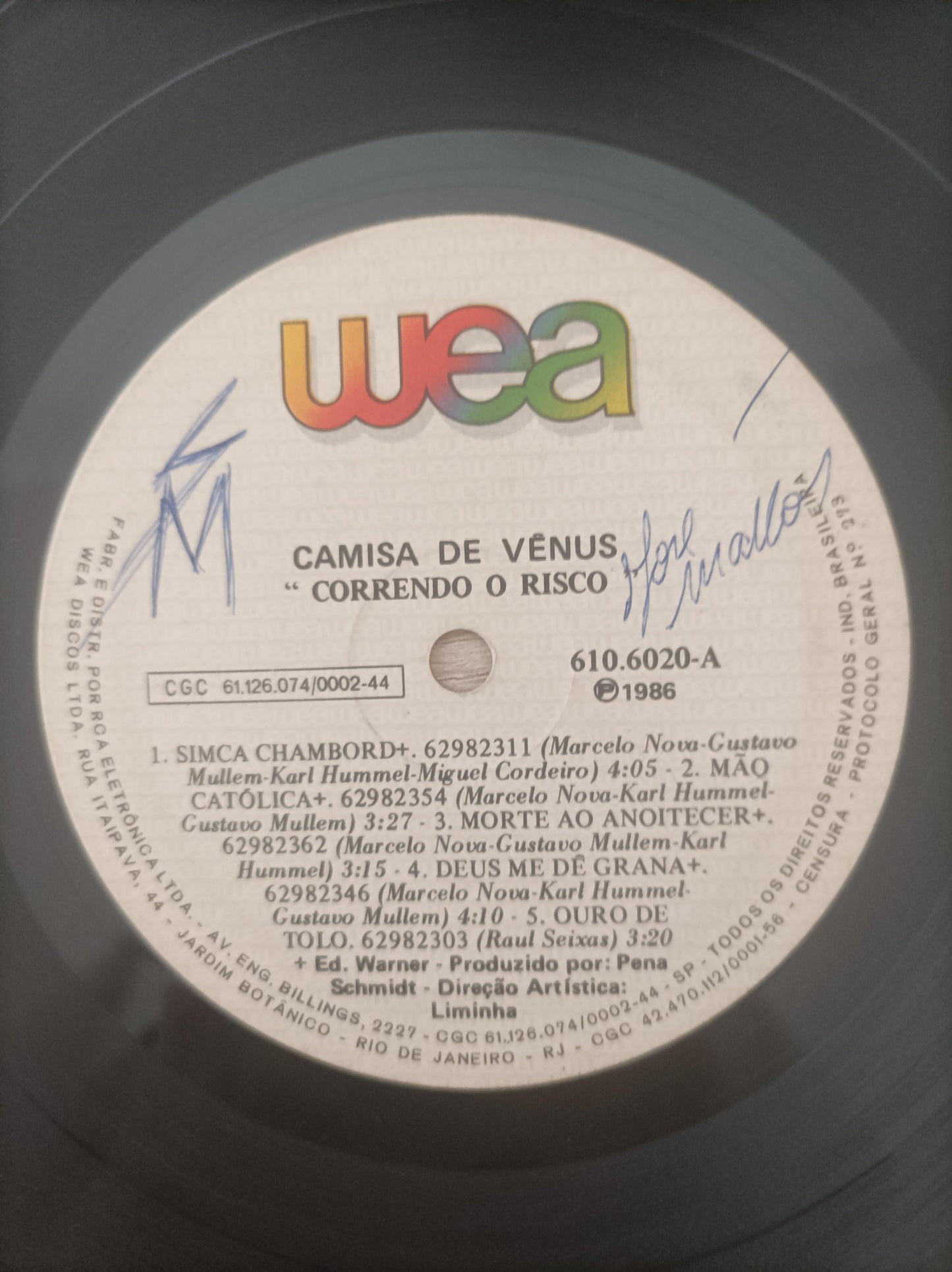 Disco Vinil Correndo O Risco Camisa de Vênus A