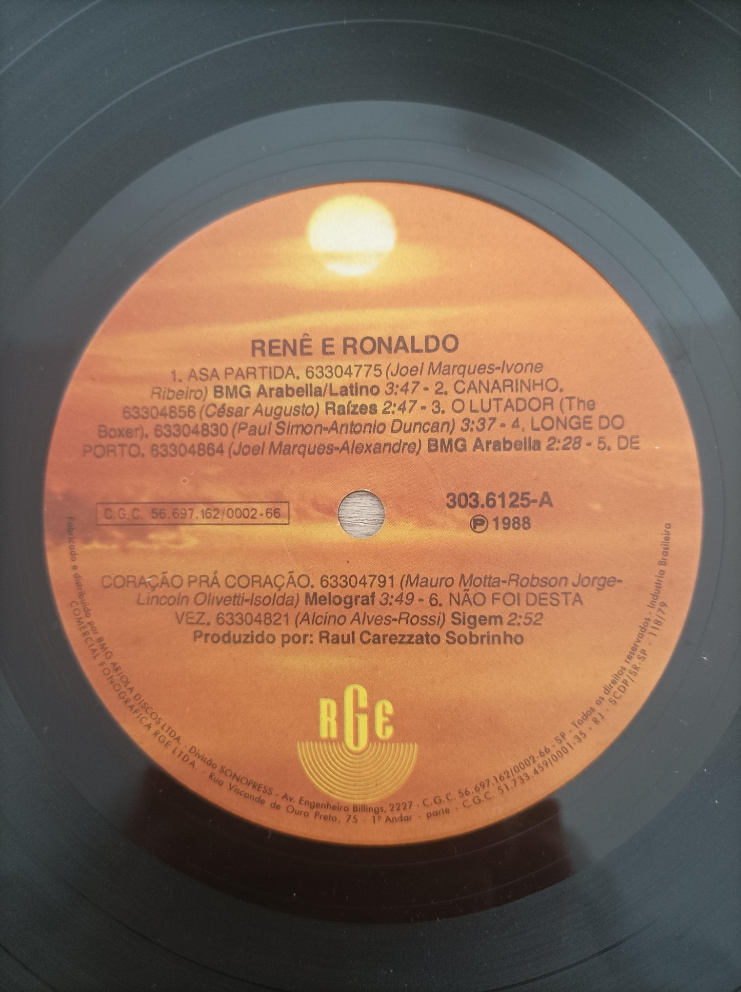 Lp Vinil Renê & Ronaldo 1988