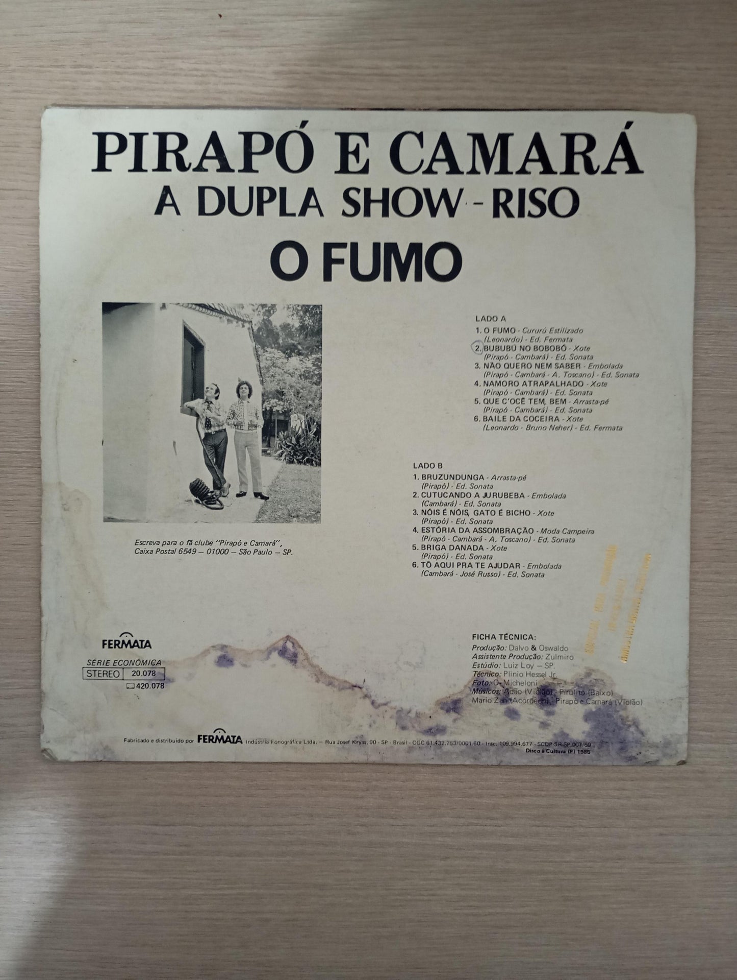 Lp Vinil Pirapó e Camará O Fumo