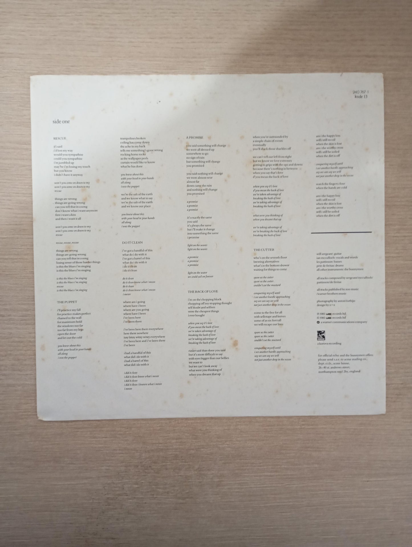 Lp Vinil Echo & The Bunnymen Songs To Learn & Sing Importado