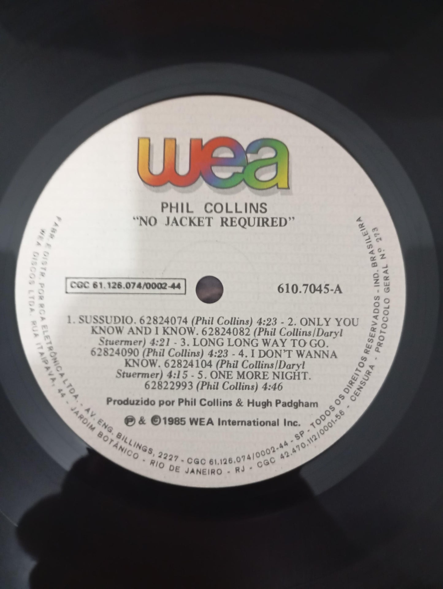 Lp Vinil Phil Collins No Jacket Required Com Encarte