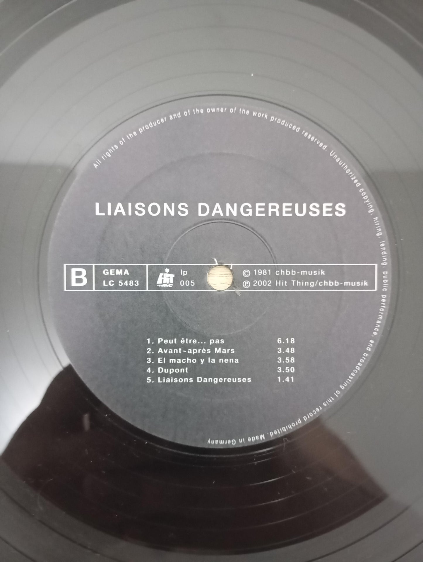 Lp Vinil Liaisons Dangereuses 1981 / 2002 Importado Germay