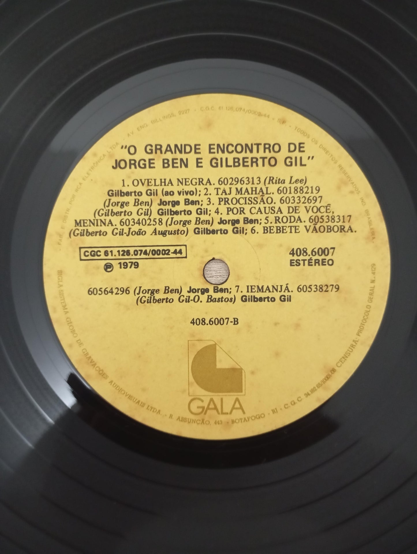 Lp Vinil Jorge Ben e Gilberto Gil Gala Apresenta O Encontro
