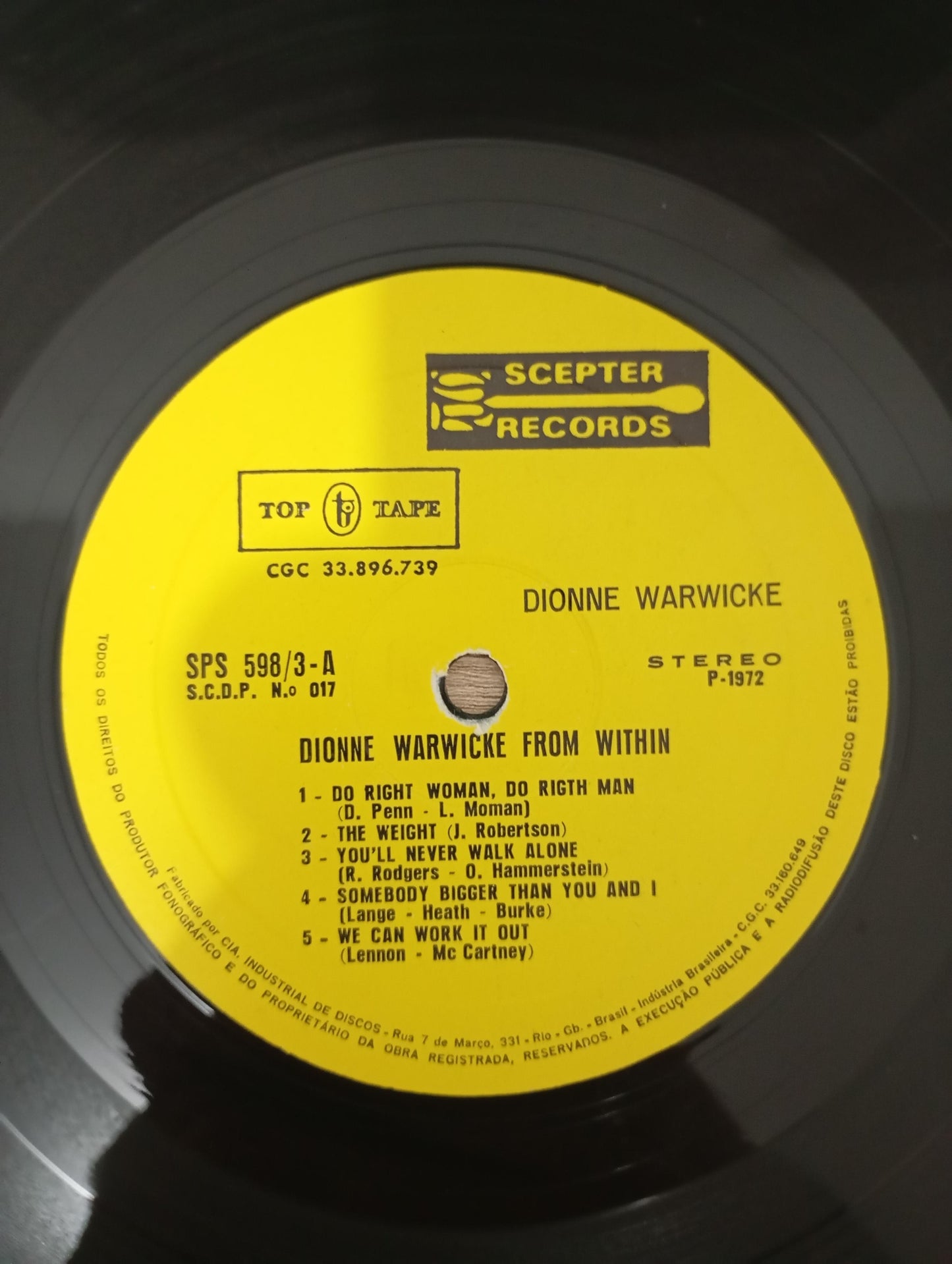 Lp Vinil Dionne Warwick From Within - Vol. 3