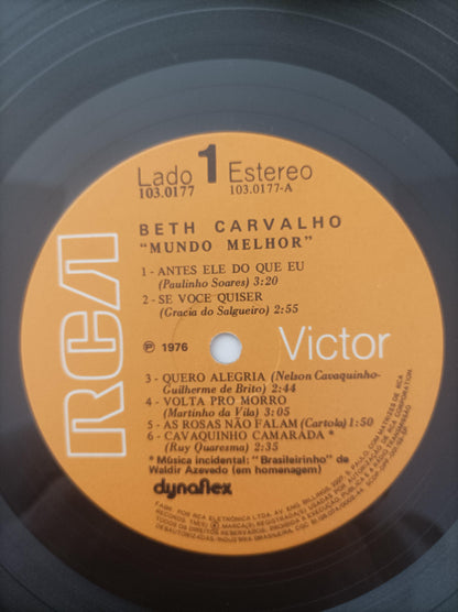 Lp Vinil Beth Carvalho Mundo Melhor Com Encarte