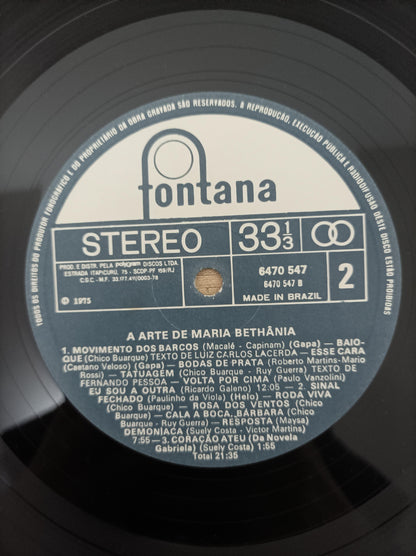 Lp Vinil Maria Bethânia A arte de Duplo